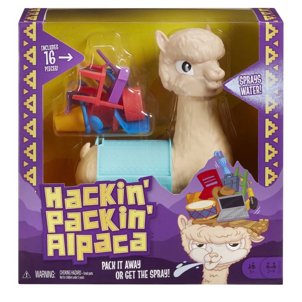 Hackin' Packin' Alpaca Kids Game, Quickly Stack Pieces & Al Sprays Water